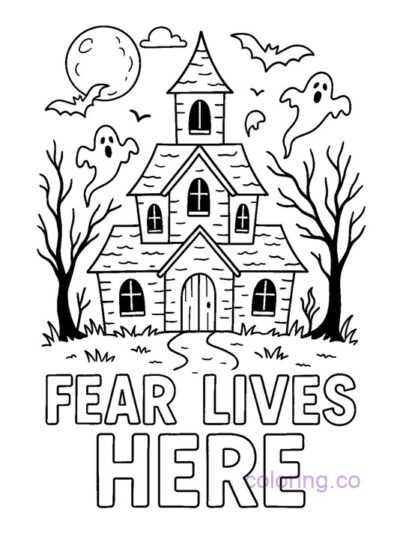 Haunted House Coloring Page
