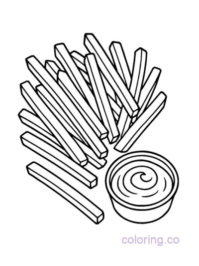 Fun French Fries Coloring Page for Kids