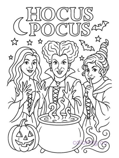 Magical Hocus Pocus Coloring Page
