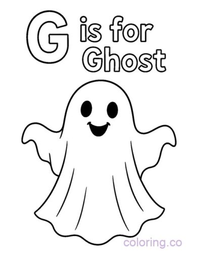 Cute Ghost Coloring Page