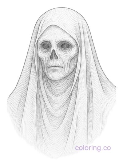 Intricate Ghost Coloring Page