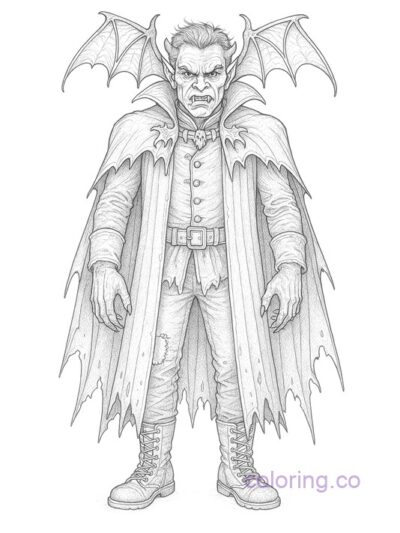 Gothic Monster Coloring Page