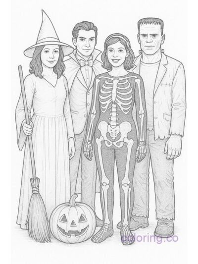 Intricate Halloween Costume Coloring Page