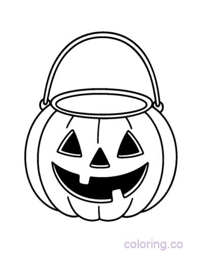 Halloween Jack-O'-Lantern Candy Bucket Coloring Page