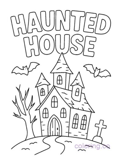 Haunted House Coloring Page