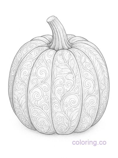 Intricate Pumpkin Coloring Page