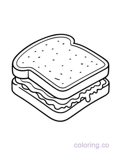 Minimalist Peanut Butter & Jelly Coloring Page