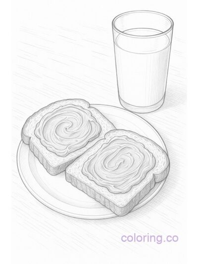 Peanut Butter Snack Coloring Page for Adults