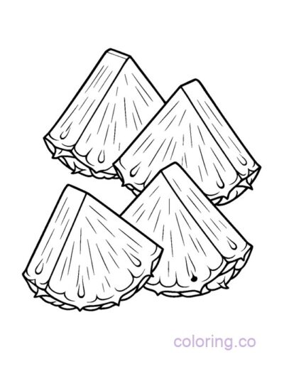 Fun Pineapple Wedges Coloring Page