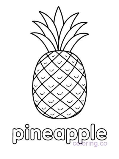 Free Printable Pineapple Coloring Page for Preschool