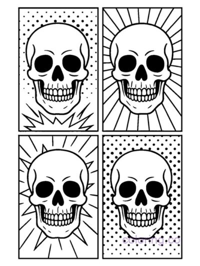 Bold Skull Frames Coloring Page