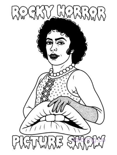 Rocky Horror Inspired Adult Coloring Page