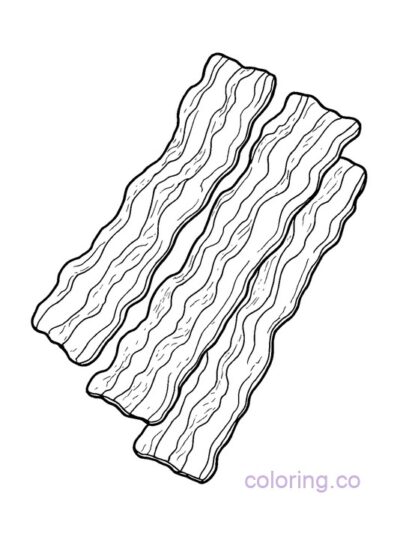 Simple Bacon Coloring Page for Kids and Teens