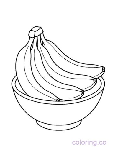 Simple Banana Bowl Coloring Page
