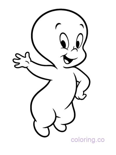 Friendly Ghost Coloring Page for Preschool