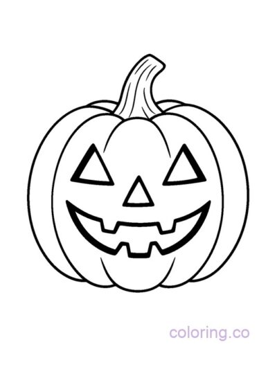 Simple Jack-o'-Lantern Coloring Page