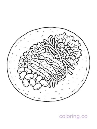 Fun Burrito Coloring Page for Kids