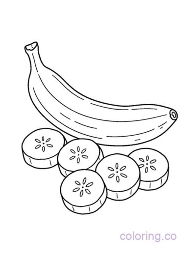Fun Sliced Banana Coloring Page