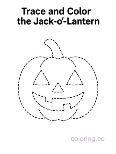 Trace and Color Jack-o'-Lantern