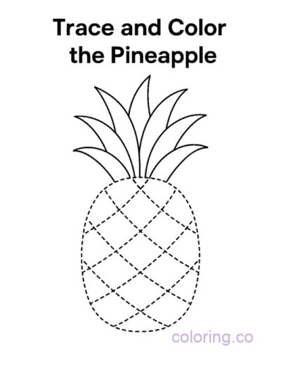 Trace and Color the Pineapple – Fun Kids Activity
