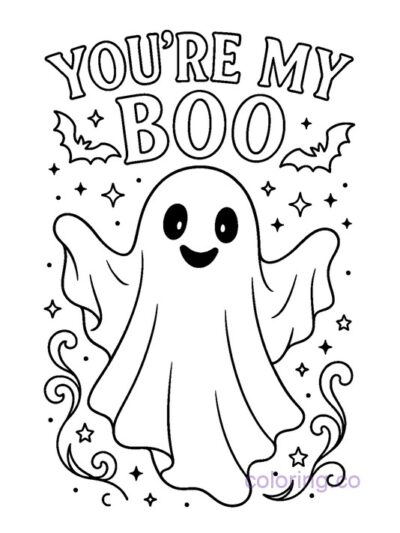 You're My Boo Halloween Coloring Page