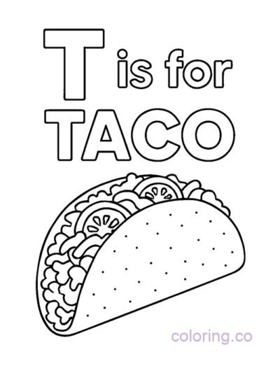 Fun ABC Taco Coloring Page for Preschool