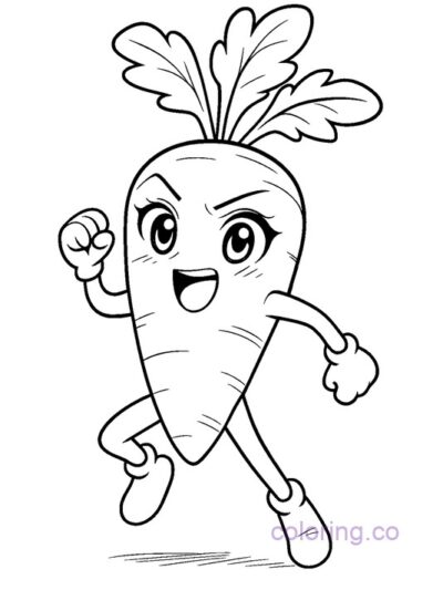 anime carrot coloring page