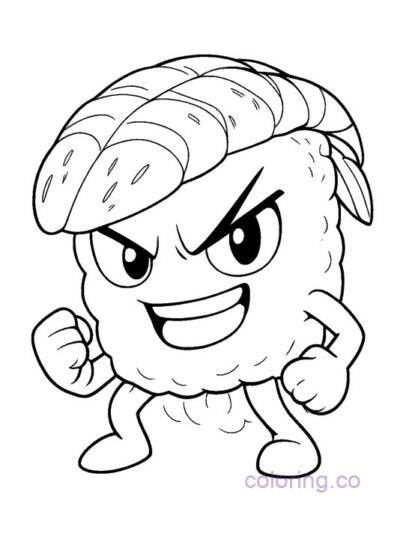 Fun Anime Sushi Character Coloring Page