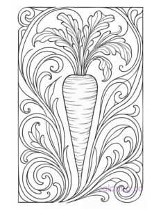 Art Nouveau Carrot Coloring Page | Coloring.co