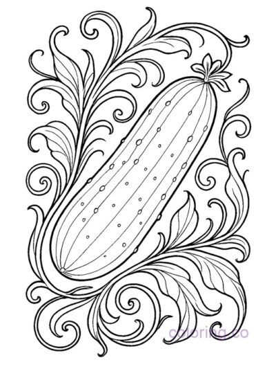 Art Nouveau Cucumber Coloring Page