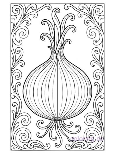 Art Nouveau Onion Coloring Page