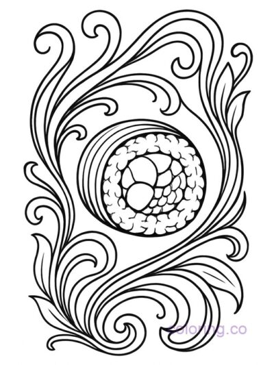 Art Nouveau Sushi Coloring Page