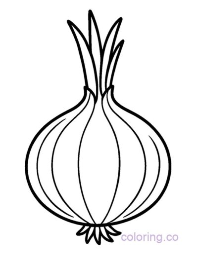 Big Onion Coloring Page for Preschool