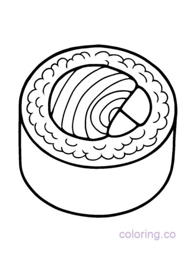 Fun Salmon Roll Coloring Page