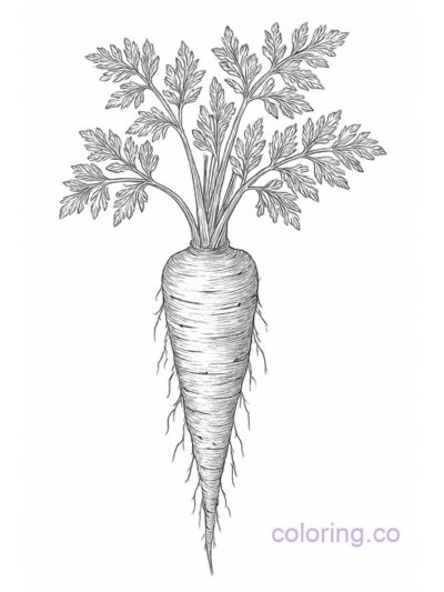 Intricately Detailed Carrot Coloring Page