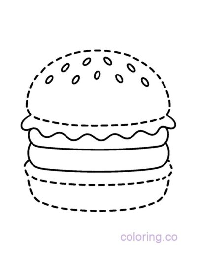 Fun Burger Coloring Page for Preschool