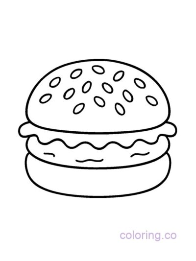Cute Burger Coloring Page