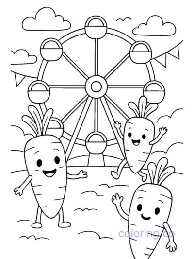 Carrot Carnival Fun Coloring Page