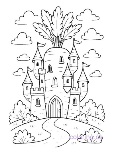 Enchanting Carrot Castle Coloring Page