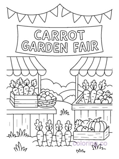 Carrot Garden Fair Coloring Page