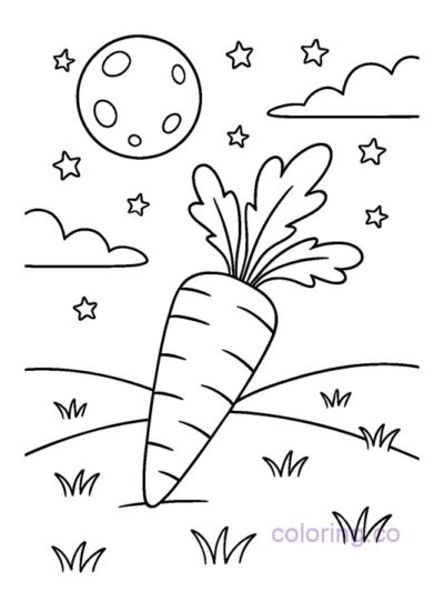 Carrot Moonlight Coloring Page