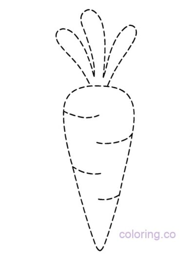 Carrot Tracing Coloring Page for Preschool