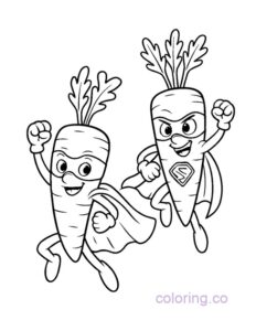 Carrot Superhero Coloring Page | Coloring.co