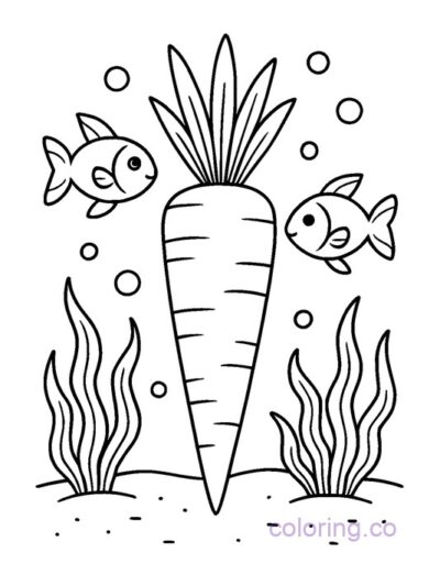 Carrot Under the Sea Coloring Page