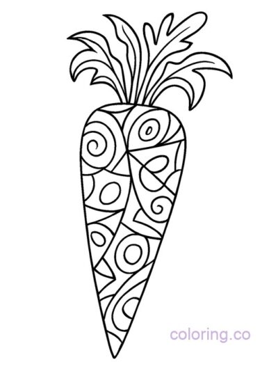 Abstract Artistic Carrot Coloring Page