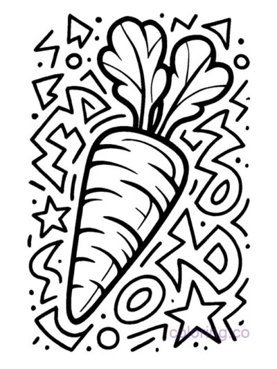 Street Art Style Carrot Coloring Page