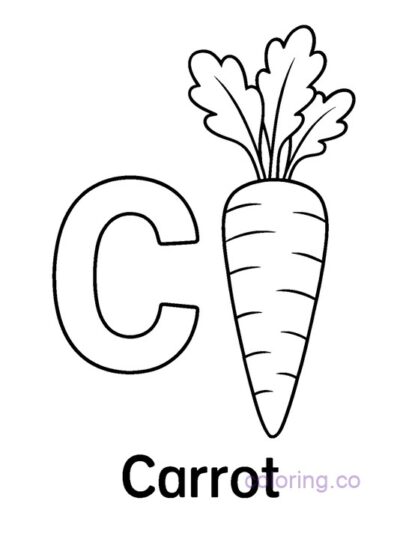 Carrot Alphabet C Coloring Page