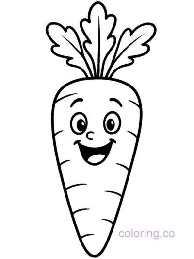 Happy Carrot Coloring Page