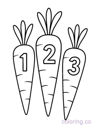 Carrot Counting Coloring Page
