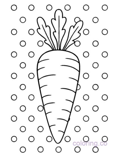 Carrot Coloring Page with Fun Pattern